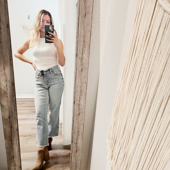 SOLD | Judy Blue Raw Hem Straight Leg Split Ankle Jeans Size 0(24) Rare Find - Picture 5 of 14